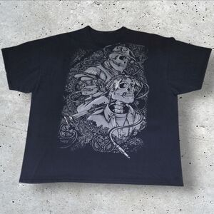 Retro Tupac Biggie Smalls Eazy E Skeleton Hip Hop Legends Aux Rap‎ Tee Black 3XL